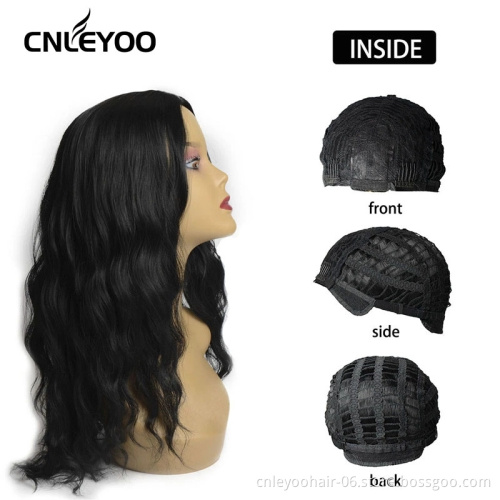 Long natural sales 20 inch high temperature fiber synthetic water wave length human hair wig